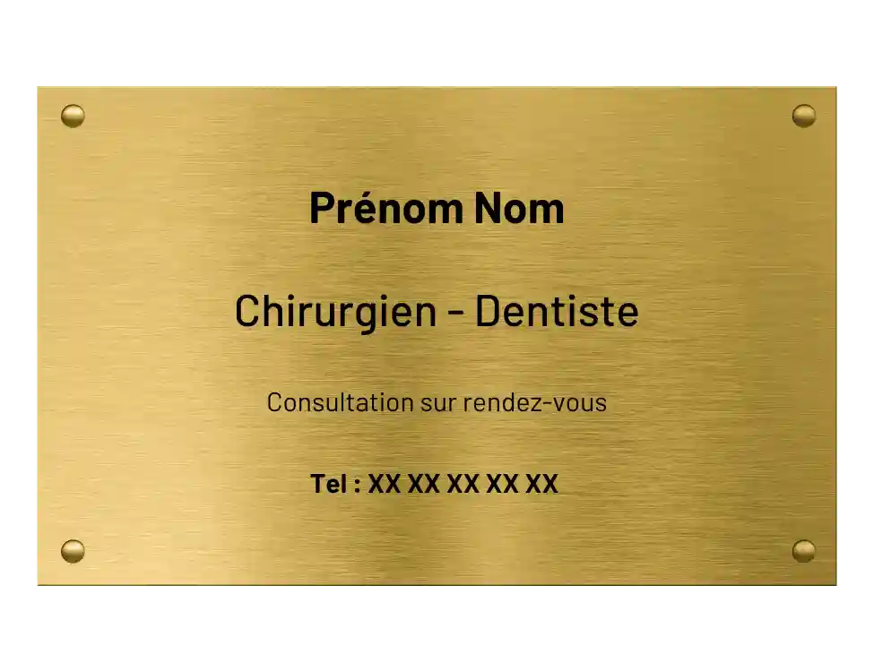 plaque professionnelle chirurgien-dentiste